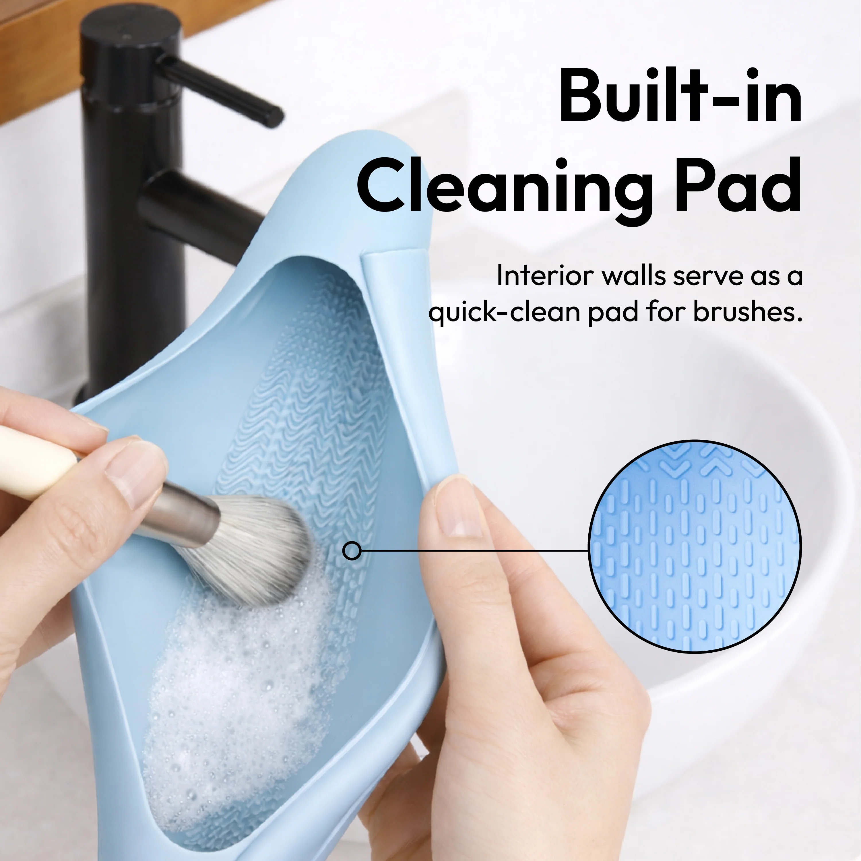 éclat Silicone Makeup Brush Travel Holder 3-in-1 Magnetic Pouch & Cleaner Mat - Image 17