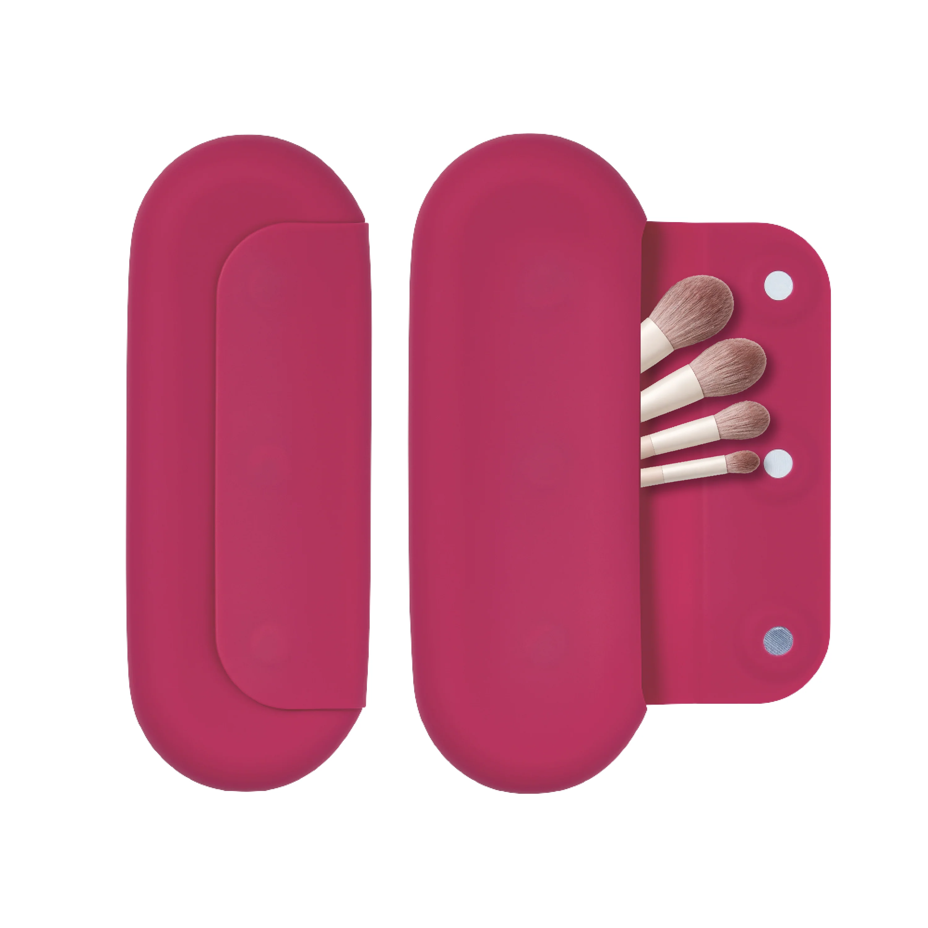 éclat Silicone Makeup Brush Travel Holder 3-in-1 Magnetic Pouch & Cleaner Mat - Image 8