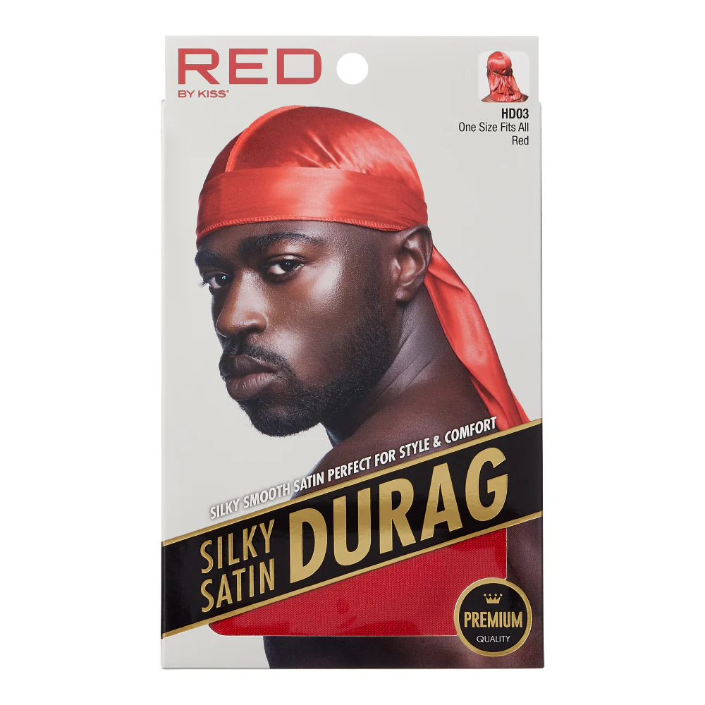RED by KISS Silky Satin Premium Smooth Silky Durag for Men & Women 360 Waves Headwraps - Image 2