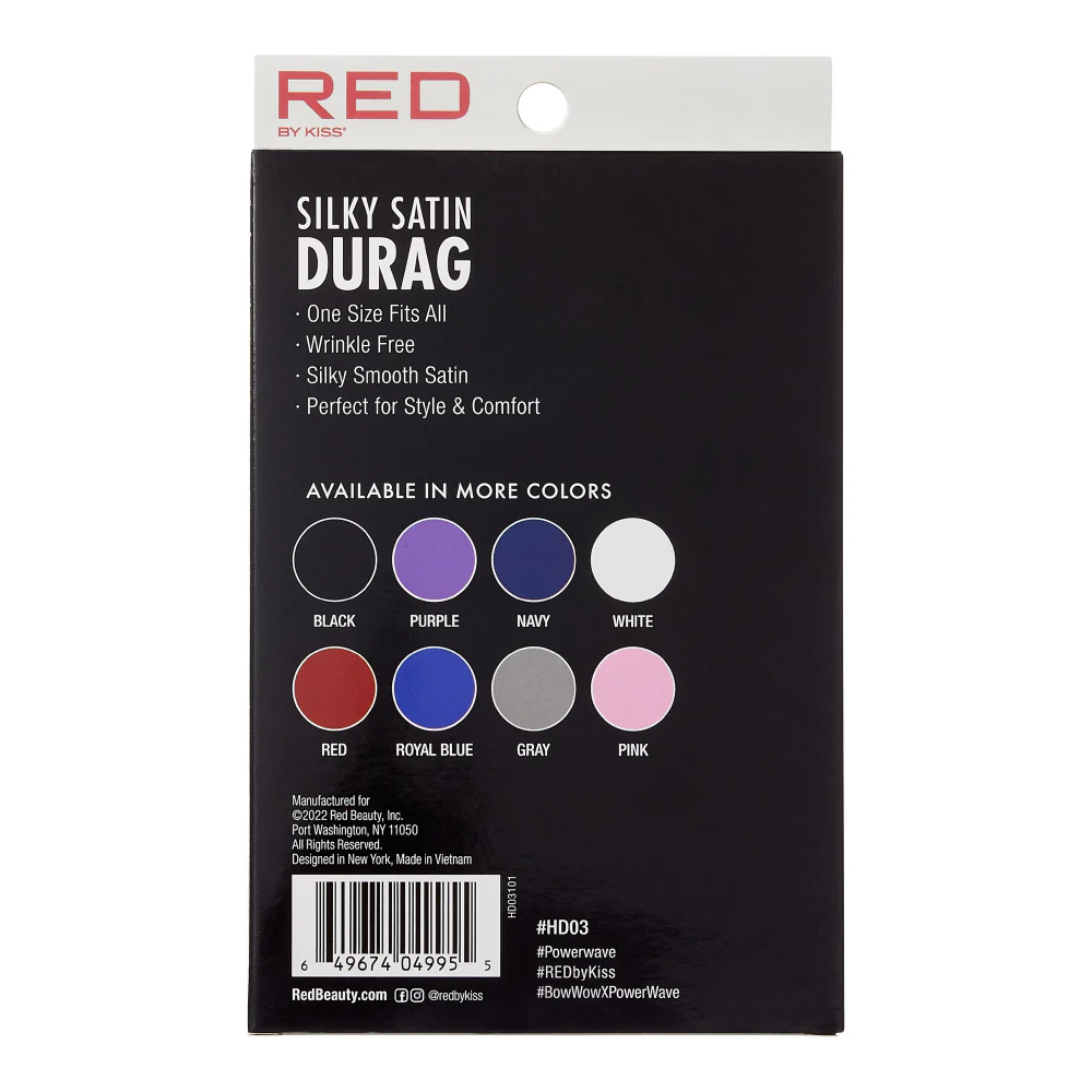 RED by KISS Silky Satin Premium Smooth Silky Durag for Men & Women 360 Waves Headwraps - Image 27