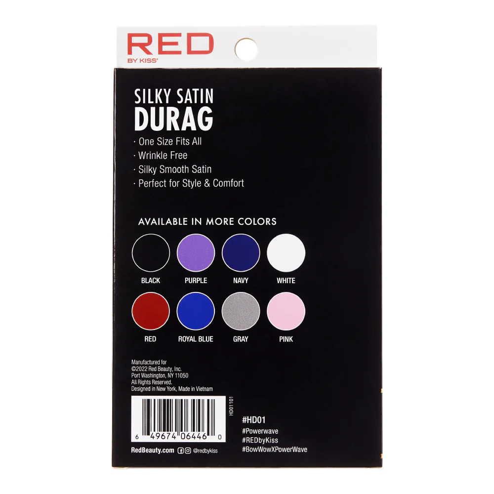 RED by KISS Silky Satin Premium Smooth Silky Durag for Men & Women 360 Waves Headwraps - Image 36