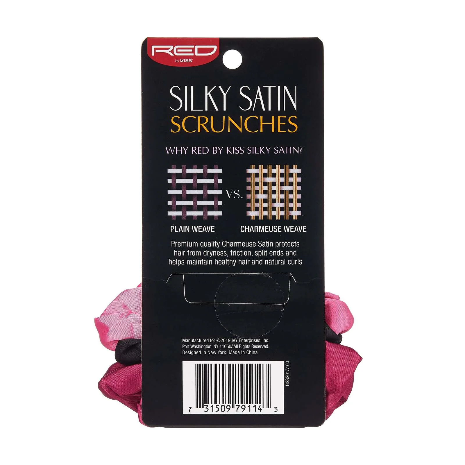 RED by KISS Silky Satin Scrunchies (3pcs) - Image 4