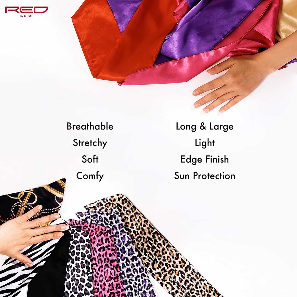 RED by KISS Silky Satin Wrap Scarf 60"X16" - Image 27