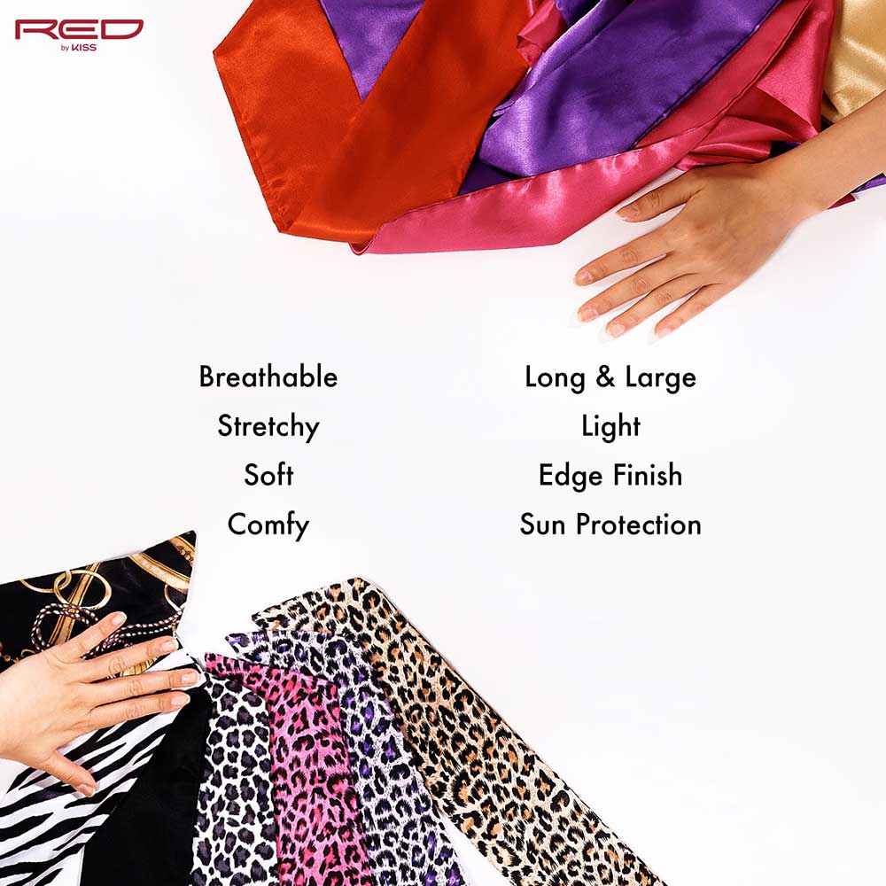 RED by KISS Silky Satin Wrap Scarf 60"X16" - Image 41