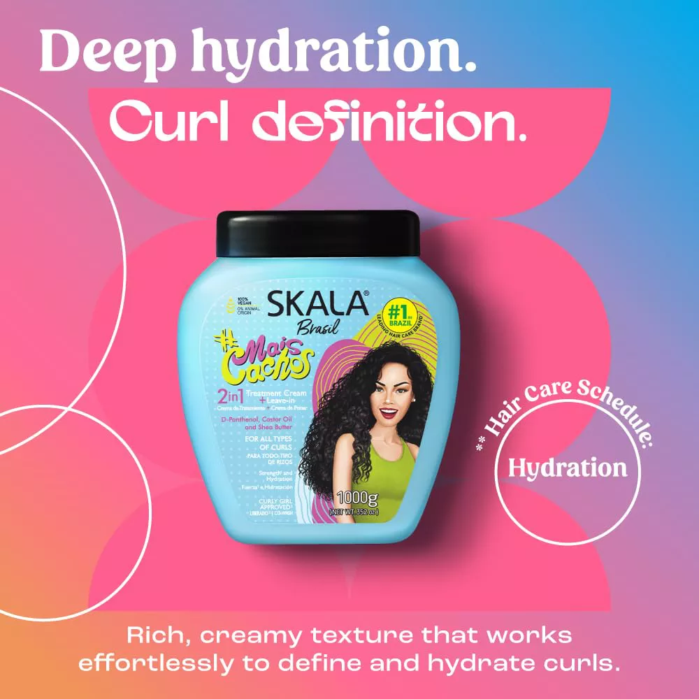SKALA #MaisCachos 2-in-1 Curl Treatment Cream – Deep Hydration & Curl Definition (35.3oz) - Image 25