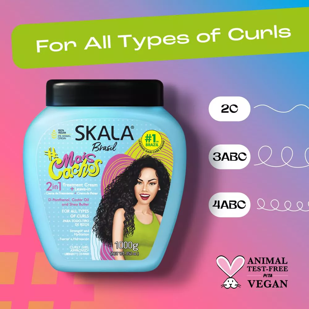 SKALA #MaisCachos 2-in-1 Curl Treatment Cream – Deep Hydration & Curl Definition (35.3oz) - Image 28