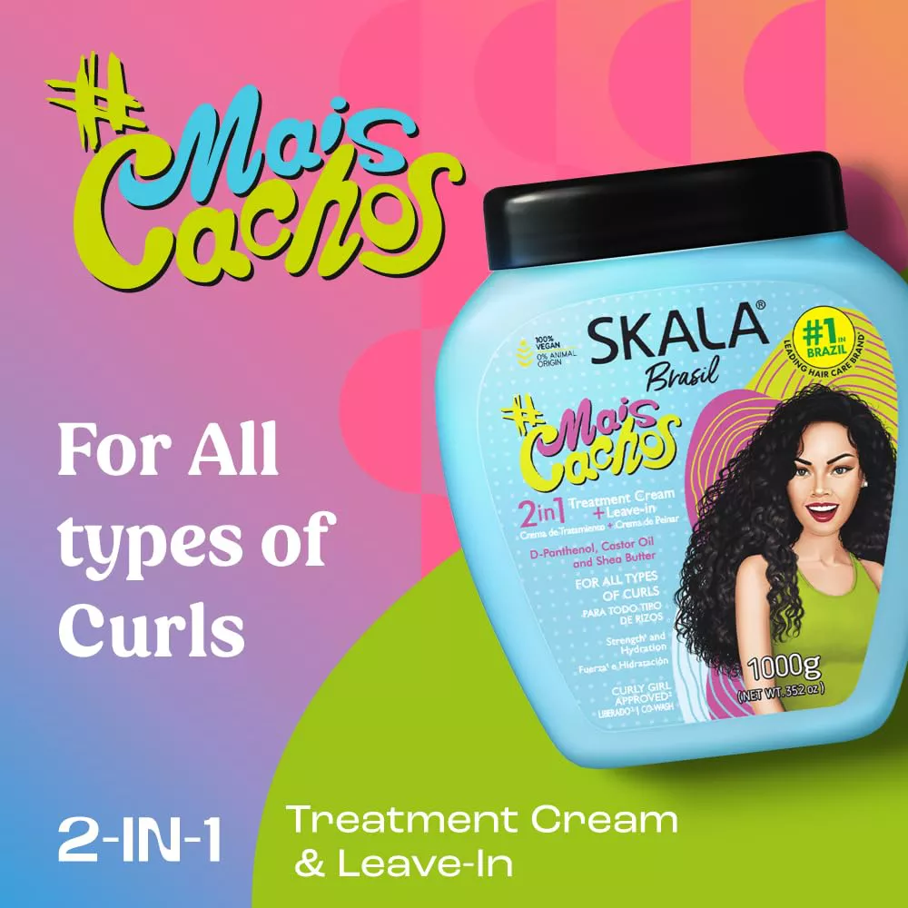 SKALA #MaisCachos 2-in-1 Curl Treatment Cream – Deep Hydration & Curl Definition (35.3oz) - Image 34
