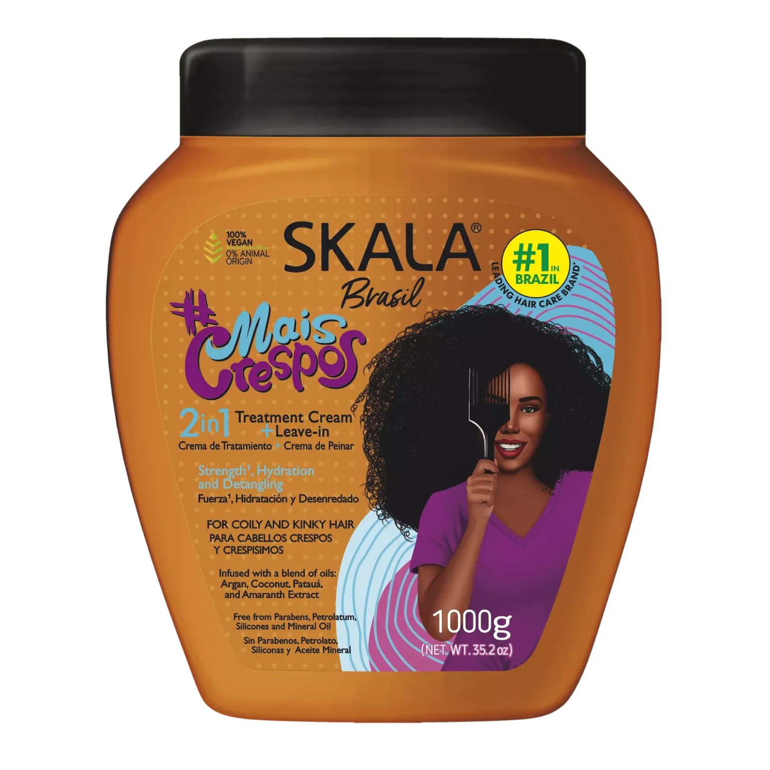 SKALA #MaisCachos 2-in-1 Curl Treatment Cream – Deep Hydration & Curl Definition (35.3oz) - Image 5