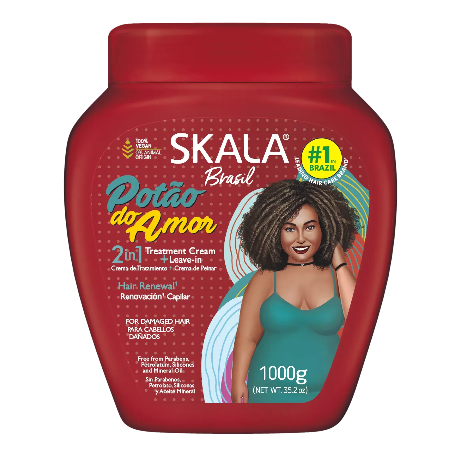 SKALA #MaisCachos 2-in-1 Curl Treatment Cream – Deep Hydration & Curl Definition (35.3oz) - Image 6