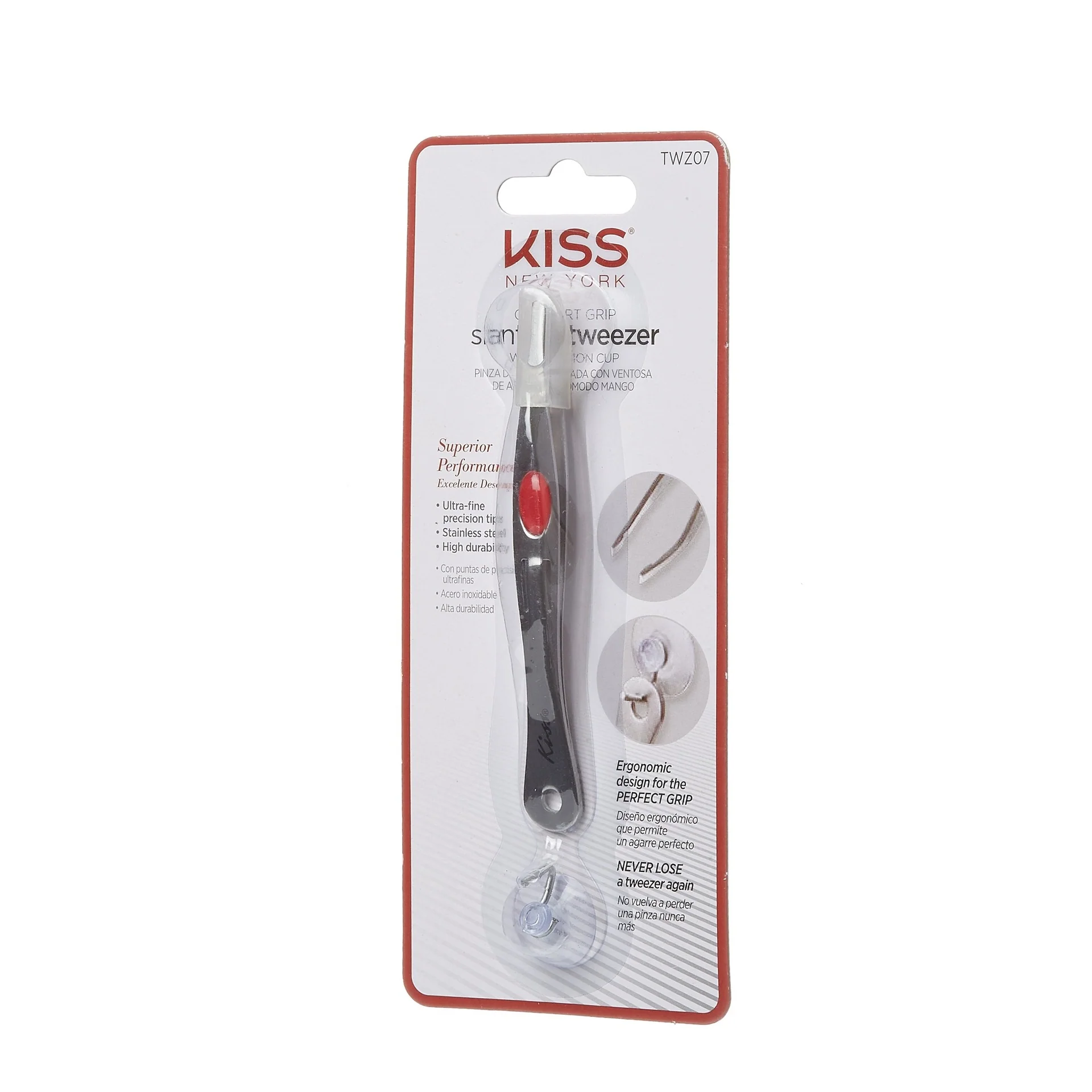 Kiss New York Slant Tip Tweezer with Suction Cup - Image 4