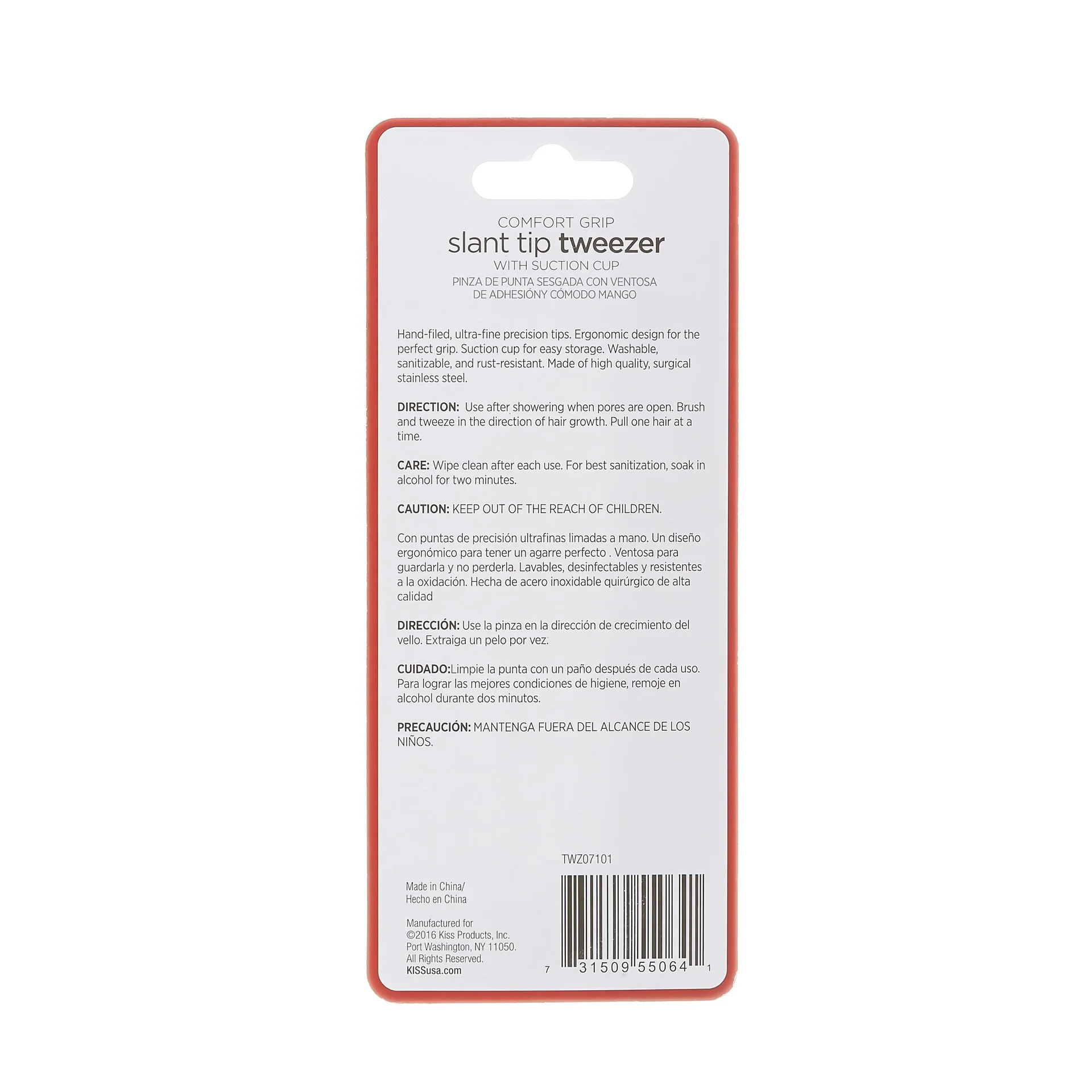 Kiss New York Slant Tip Tweezer with Suction Cup - Image 5