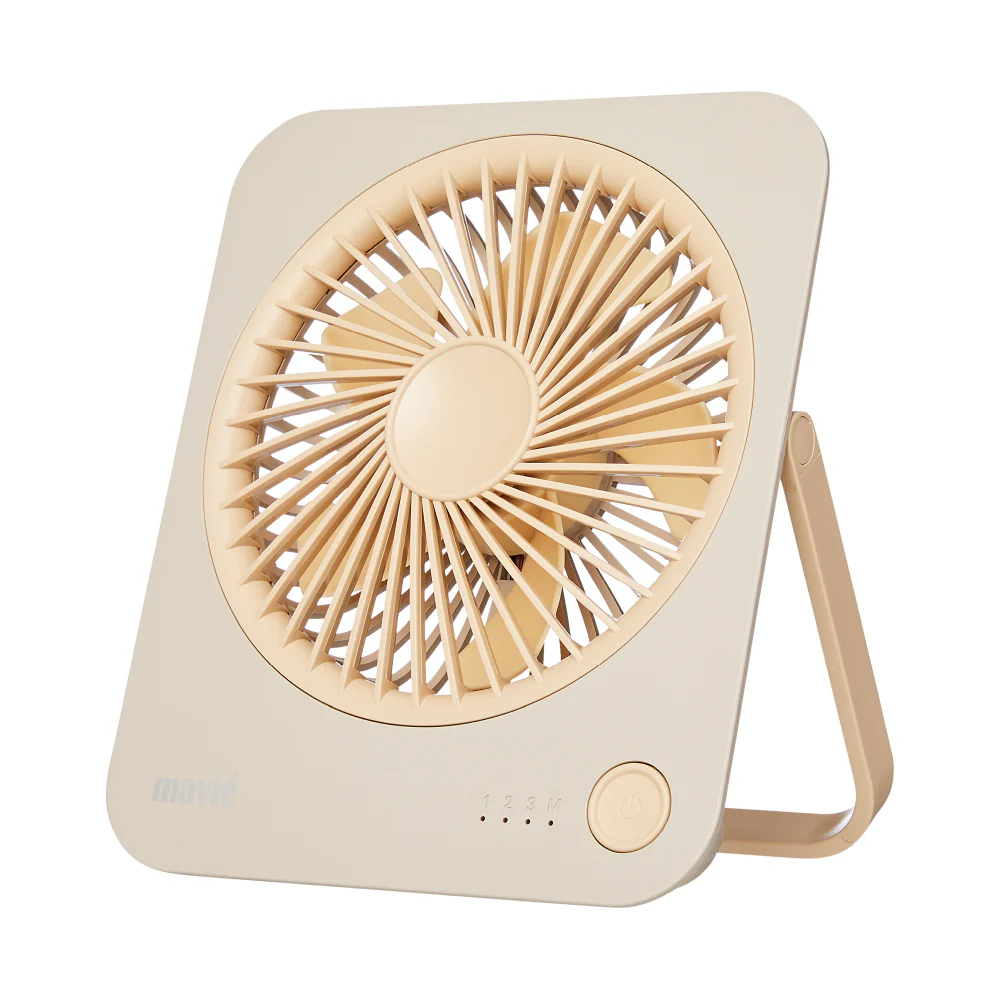 MAVIÉ Small Desk Fan, Rechargeable Quiet Mini Personal Fan, 180° Foldable & Cordless Design, Ultra Thin & Portable, 4 Speeds, Long Battery Life, Travel Essential for Office, Home, Bedroom - Image 8