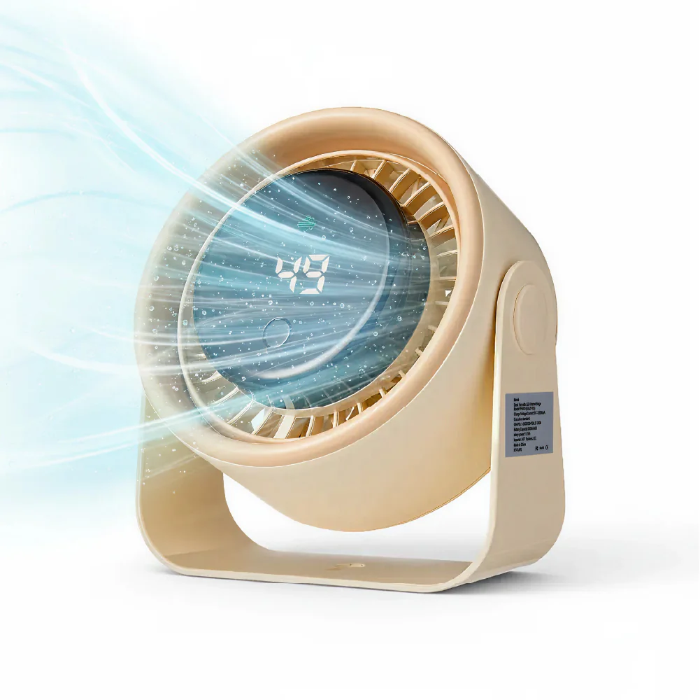 MAVIÉ Small Desk Fan, Rechargeable Quiet Mini Personal Fan With LED Digital Display, Portable Wall-Mount & Cordless Design, 5 Speeds, Long Battery Life, Travel for Office, Home, Bedroom - Image 9