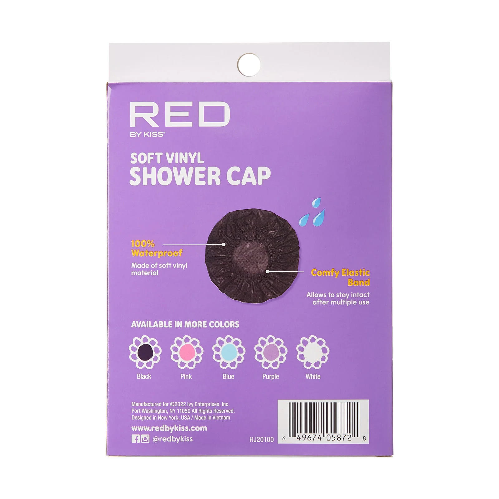 RED by KISS Soft Vinyl Shower Cap - Image 3