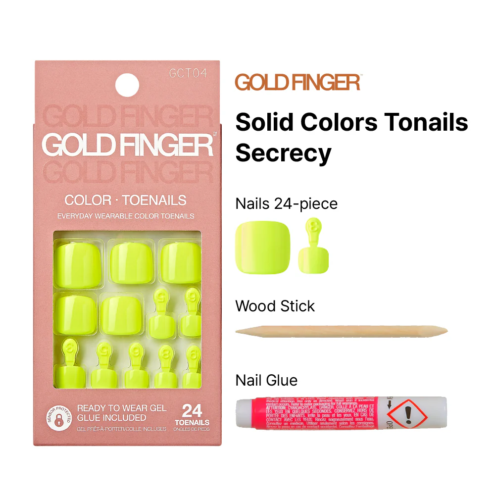 Gold Finger Solid Color Glue-On Fake Toenails - Press On Gel Toe Nails with Adhesive - Image 11