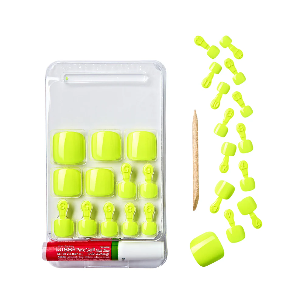 Gold Finger Solid Color Glue-On Fake Toenails - Press On Gel Toe Nails with Adhesive - Image 14