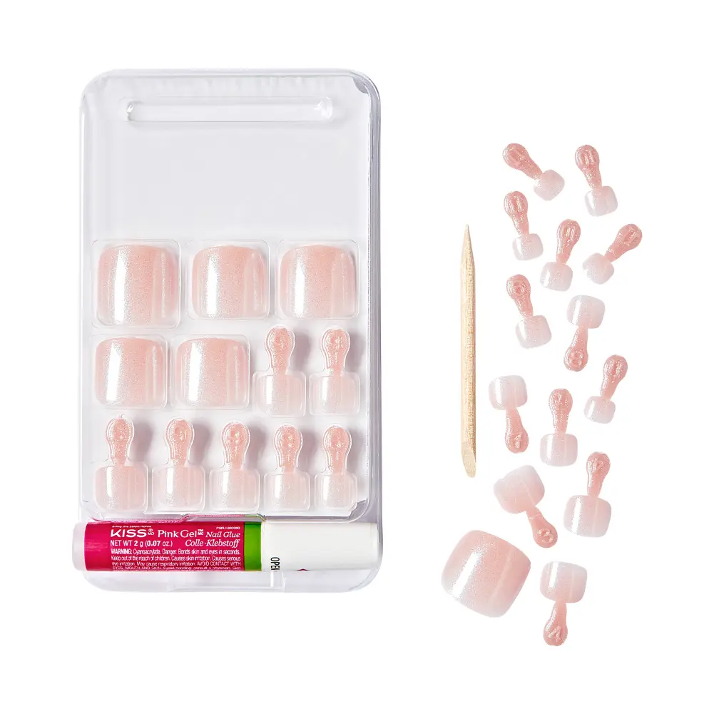 Gold Finger Solid Color Glue-On Fake Toenails - Press On Gel Toe Nails with Adhesive - Image 19