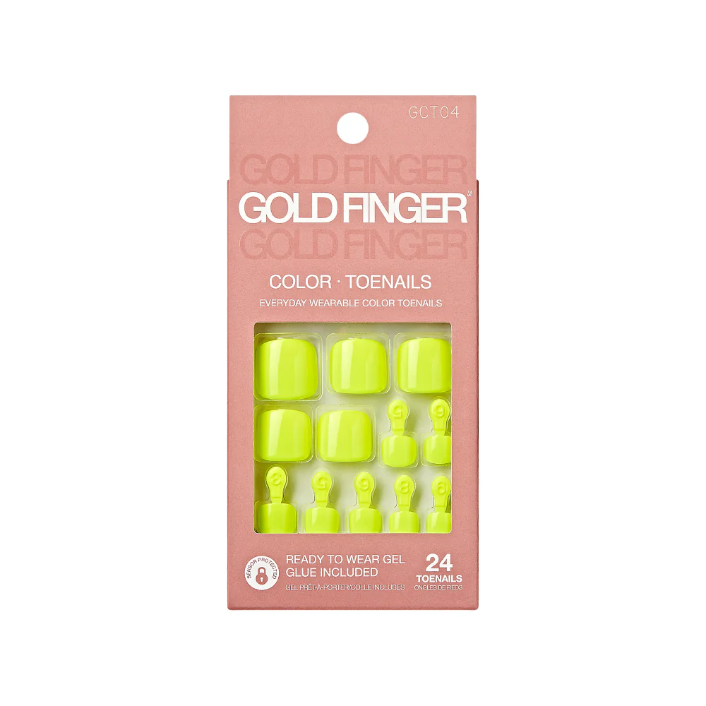 Gold Finger Solid Color Glue-On Fake Toenails - Press On Gel Toe Nails with Adhesive - Image 2