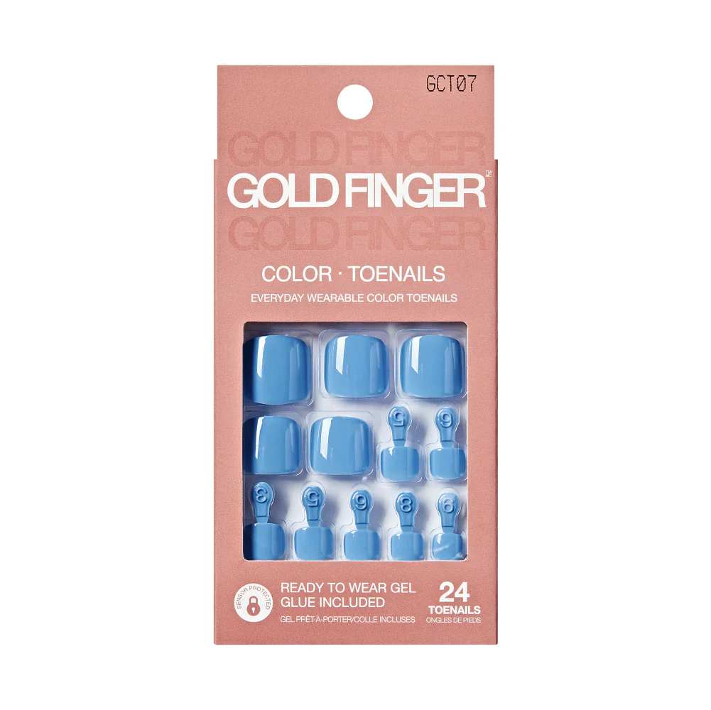 Gold Finger Solid Color Glue-On Fake Toenails - Press On Gel Toe Nails with Adhesive - Image 3