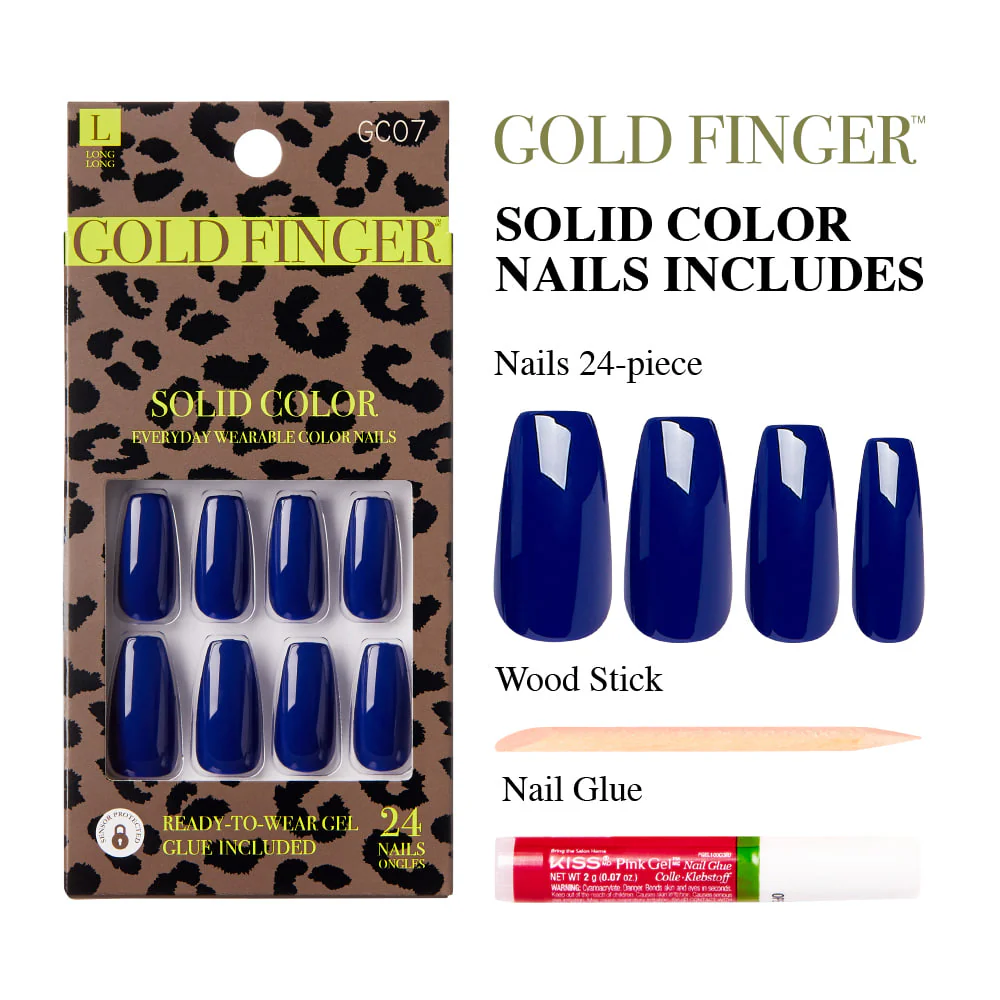 Gold Finger Solid Color Nails - Image 3