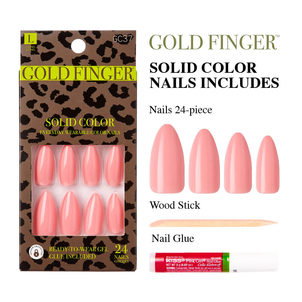 Gold Finger Solid Color Nails - Image 3