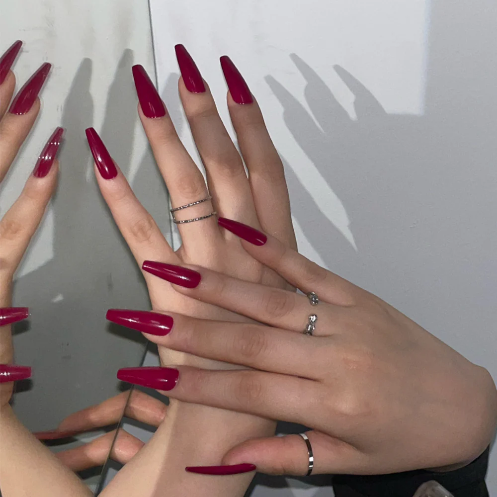 Gold Finger Solid Color Nails - Image 2