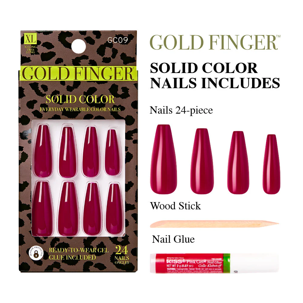 Gold Finger Solid Color Nails - Image 3