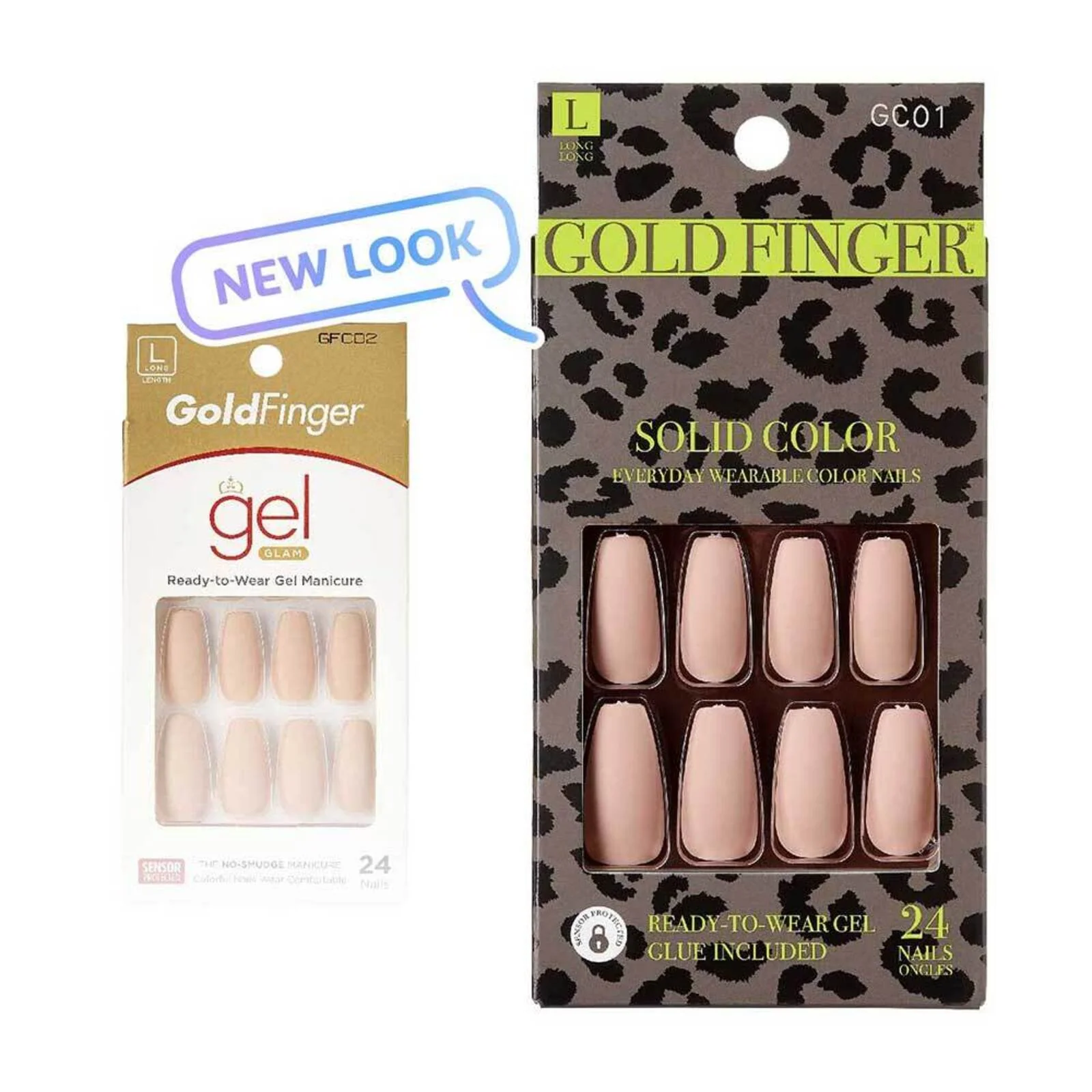 Gold Finger Solid Color Nails - Image 2