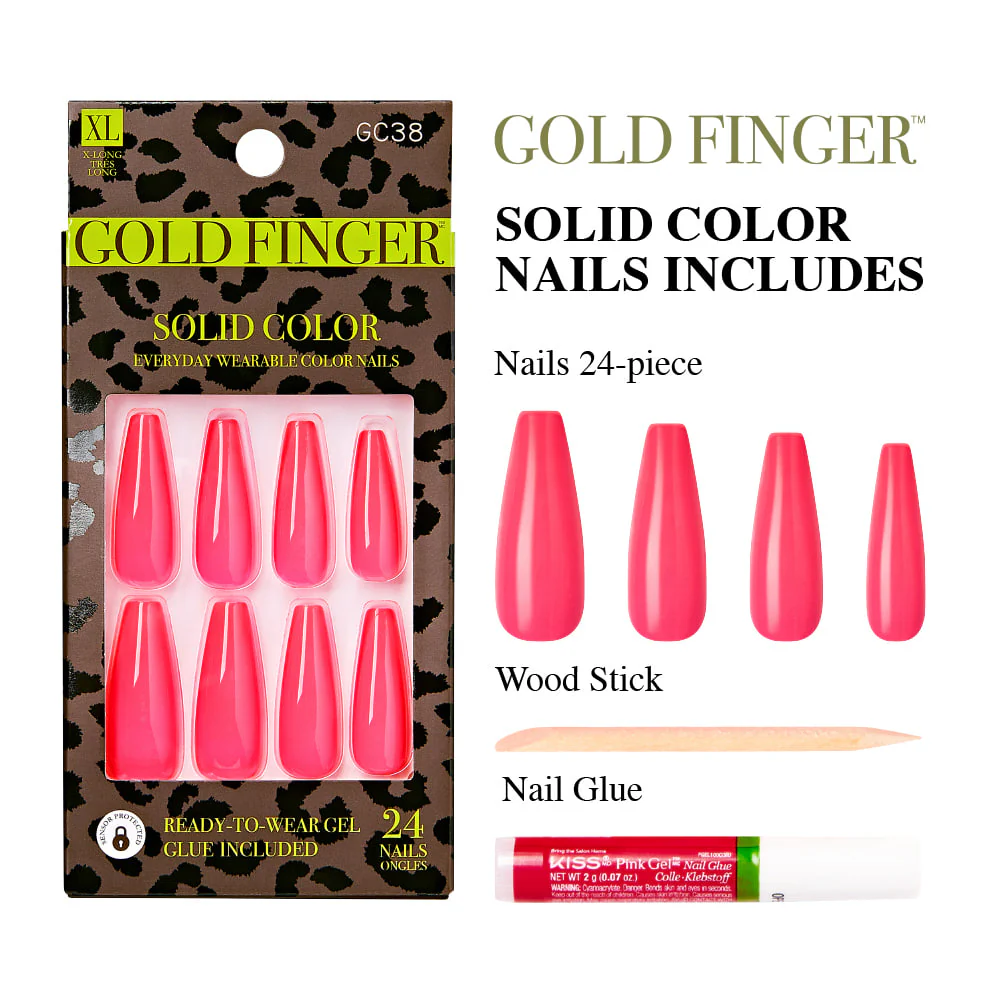 Gold Finger Solid Color Nails - Image 3