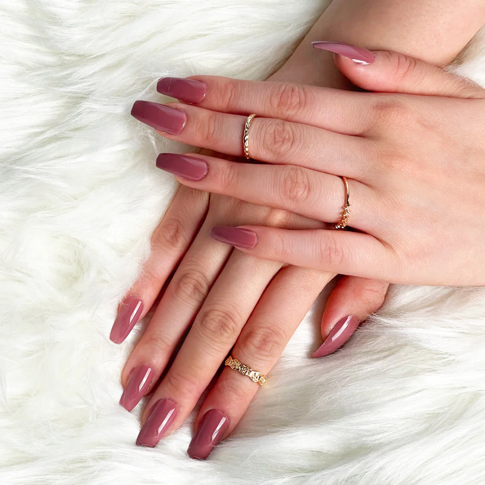 Gold Finger Solid Color Nails - Image 2
