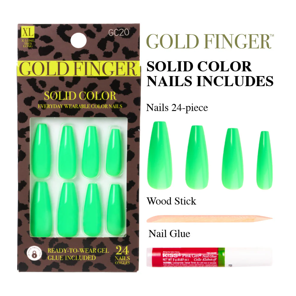 Gold Finger Solid Color Nails - Image 3
