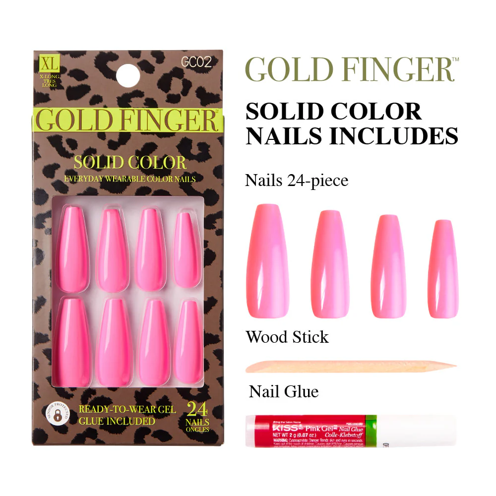 Gold Finger Solid Color Nails - Image 3