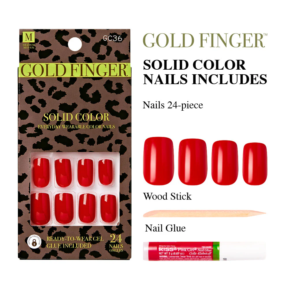 Gold Finger Solid Color Nails - Image 3