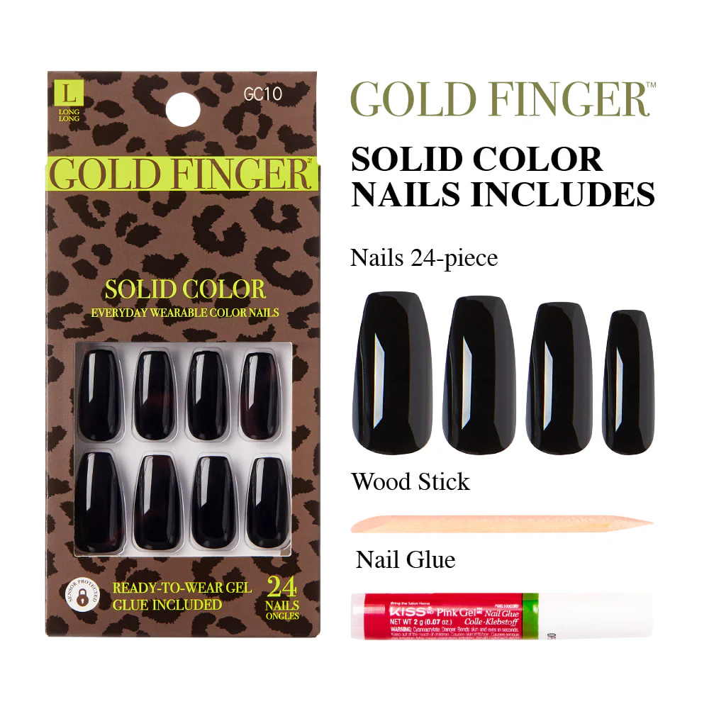 Gold Finger Solid Color Nails - Image 3