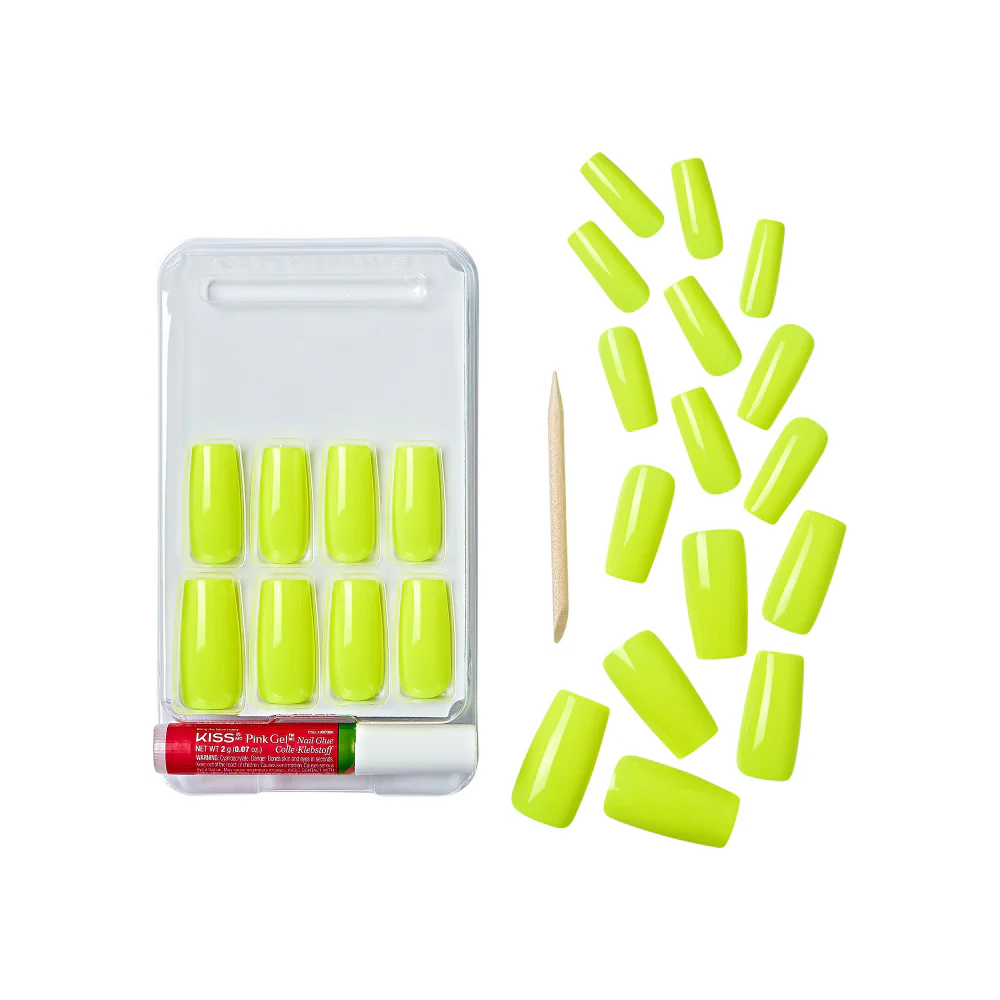 Gold Finger Solid Color Press On Nails Kit – Long Lasting Glue-On Fake Nails Set - Image 18