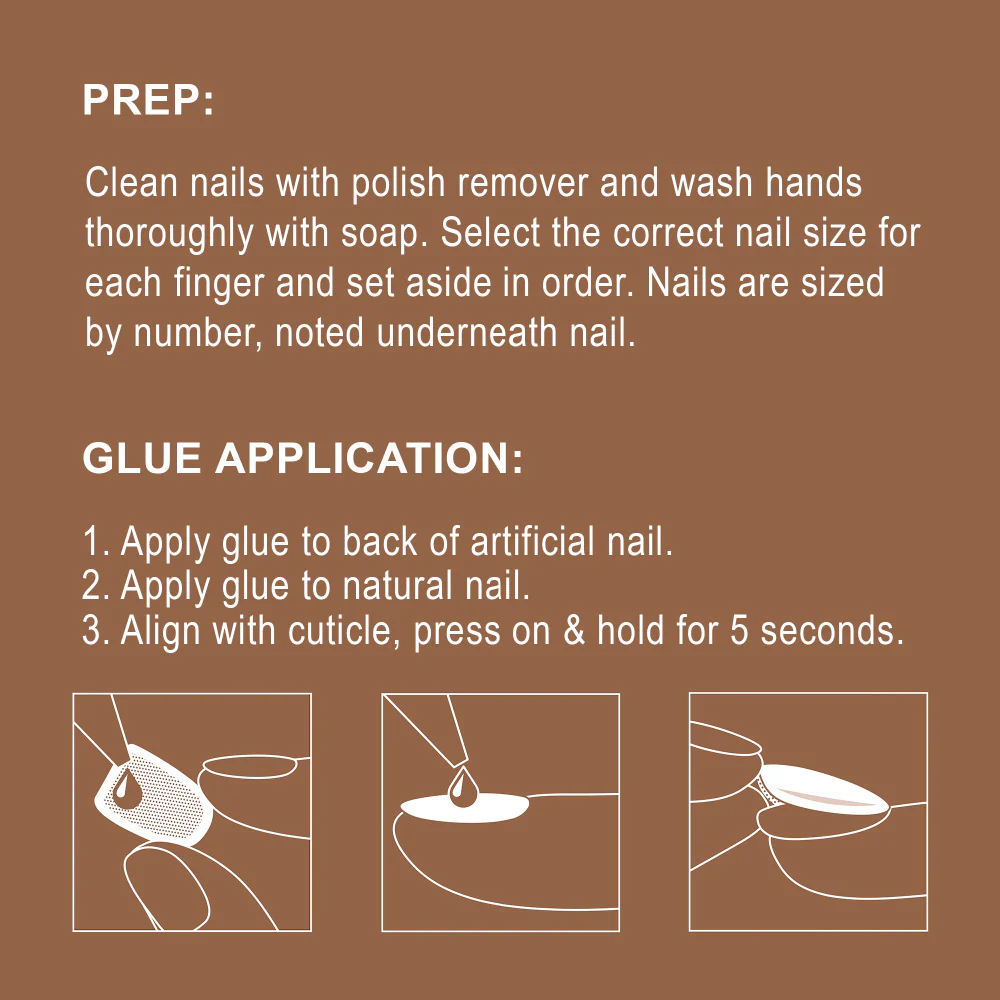 Gold Finger Solid Color Press On Nails Kit – Long Lasting Glue-On Fake Nails Set - Image 19