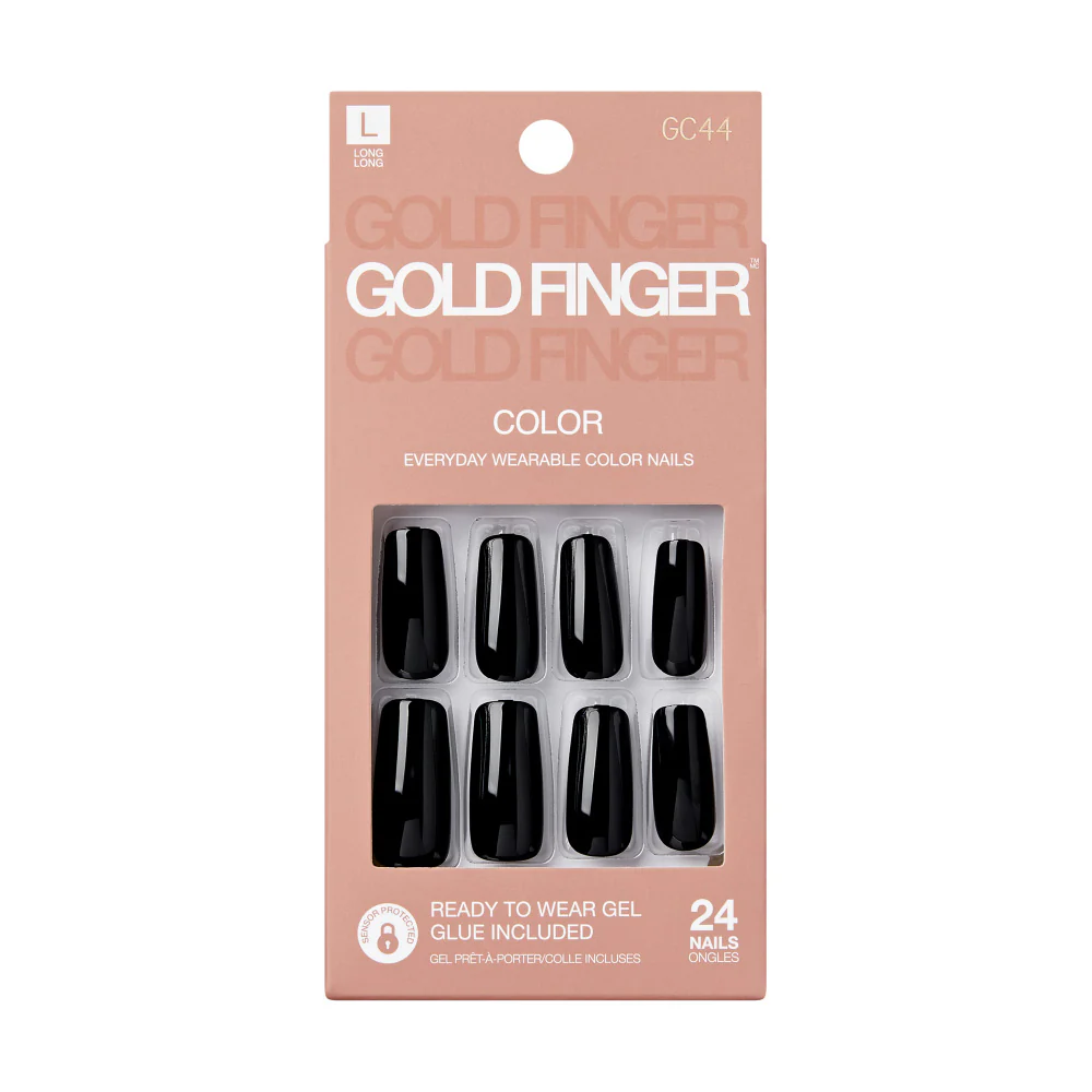 Gold Finger Solid Color Press On Nails Kit – Long Lasting Glue-On Fake Nails Set - Image 28