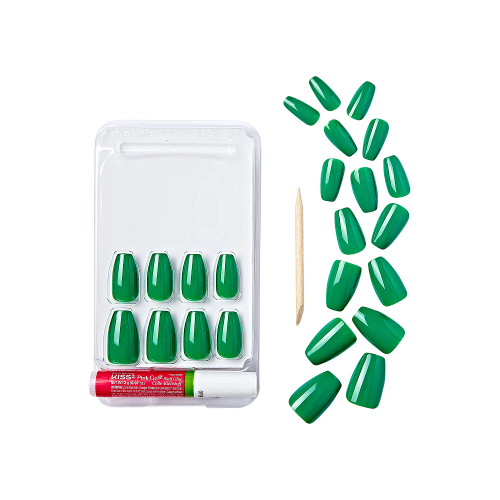 Gold Finger Solid Color Press On Nails Kit – Long Lasting Glue-On Fake Nails Set - Image 32