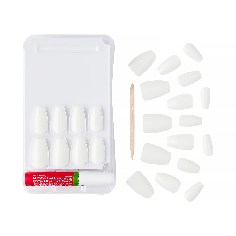Gold Finger Solid Color Press On Nails Kit – Long Lasting Glue-On Fake Nails Set - Image 39