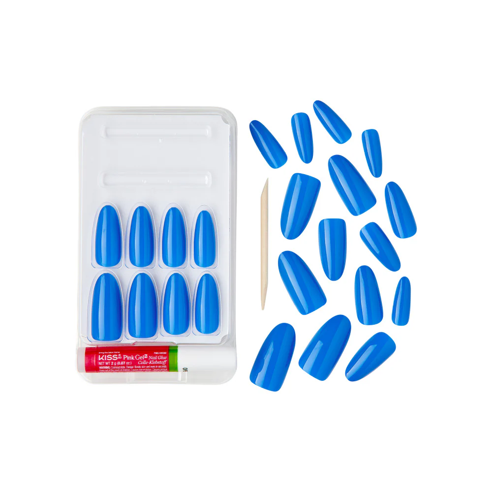 Gold Finger Solid Color Press On Nails Kit – Long Lasting Glue-On Fake Nails Set - Image 4