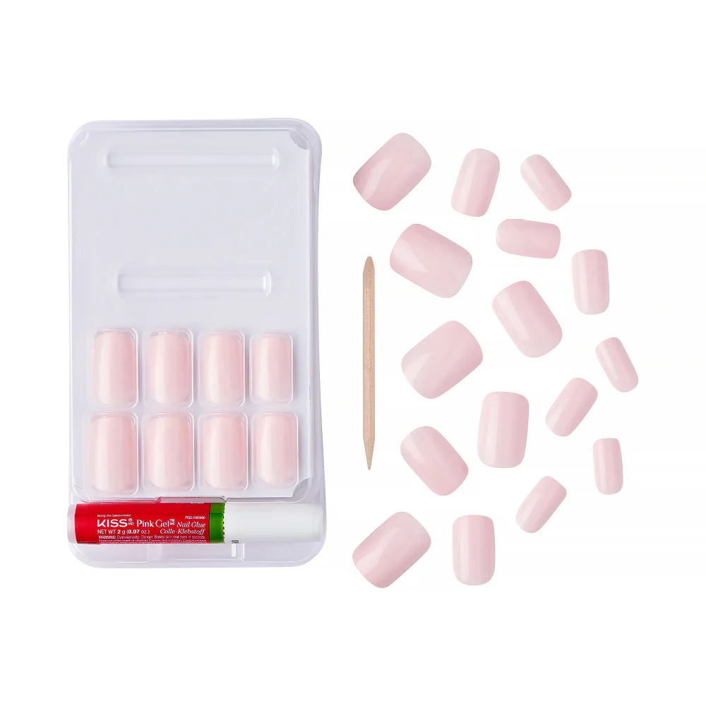 Gold Finger Solid Color Press On Nails Kit – Long Lasting Glue-On Fake Nails Set - Image 45