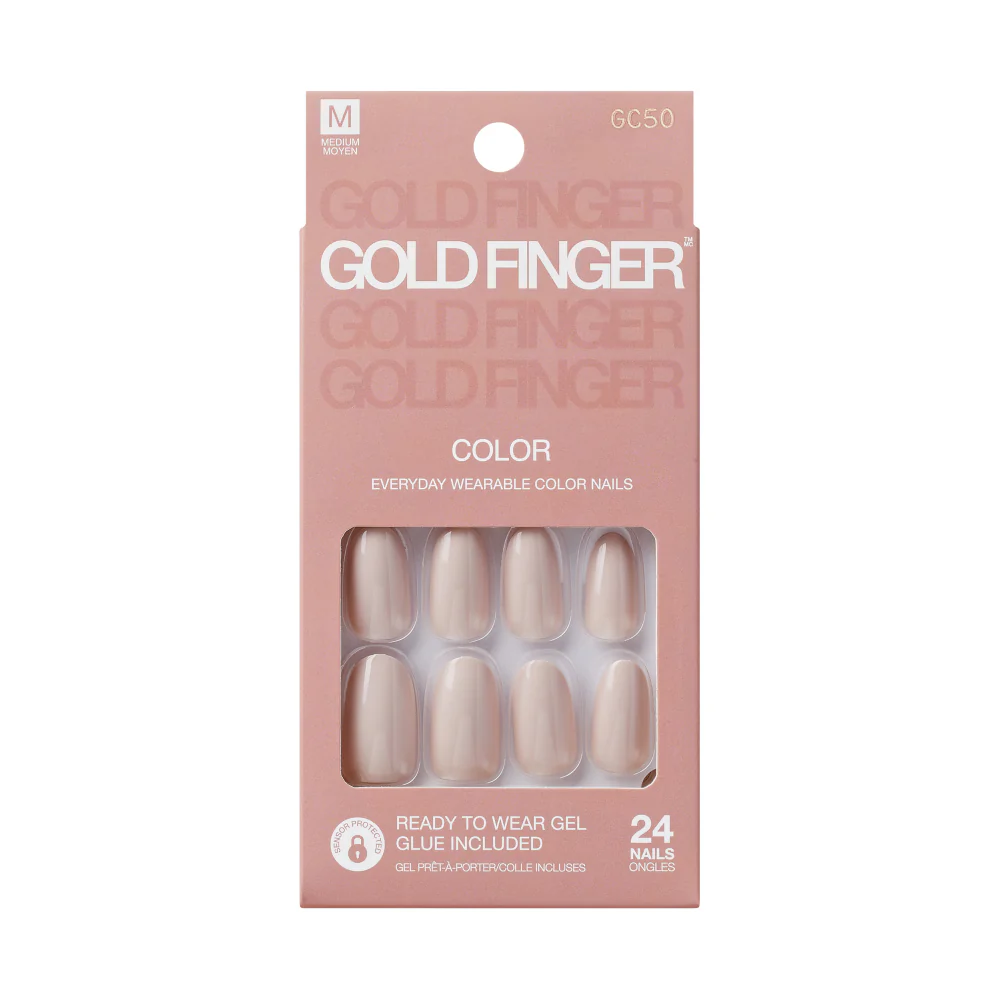 Gold Finger Solid Color Press On Nails Kit – Long Lasting Glue-On Fake Nails Set - Image 53
