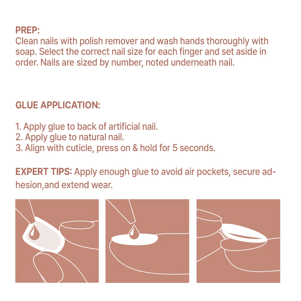 Gold Finger Solid Color Press On Nails Kit – Long Lasting Glue-On Fake Nails Set - Image 58