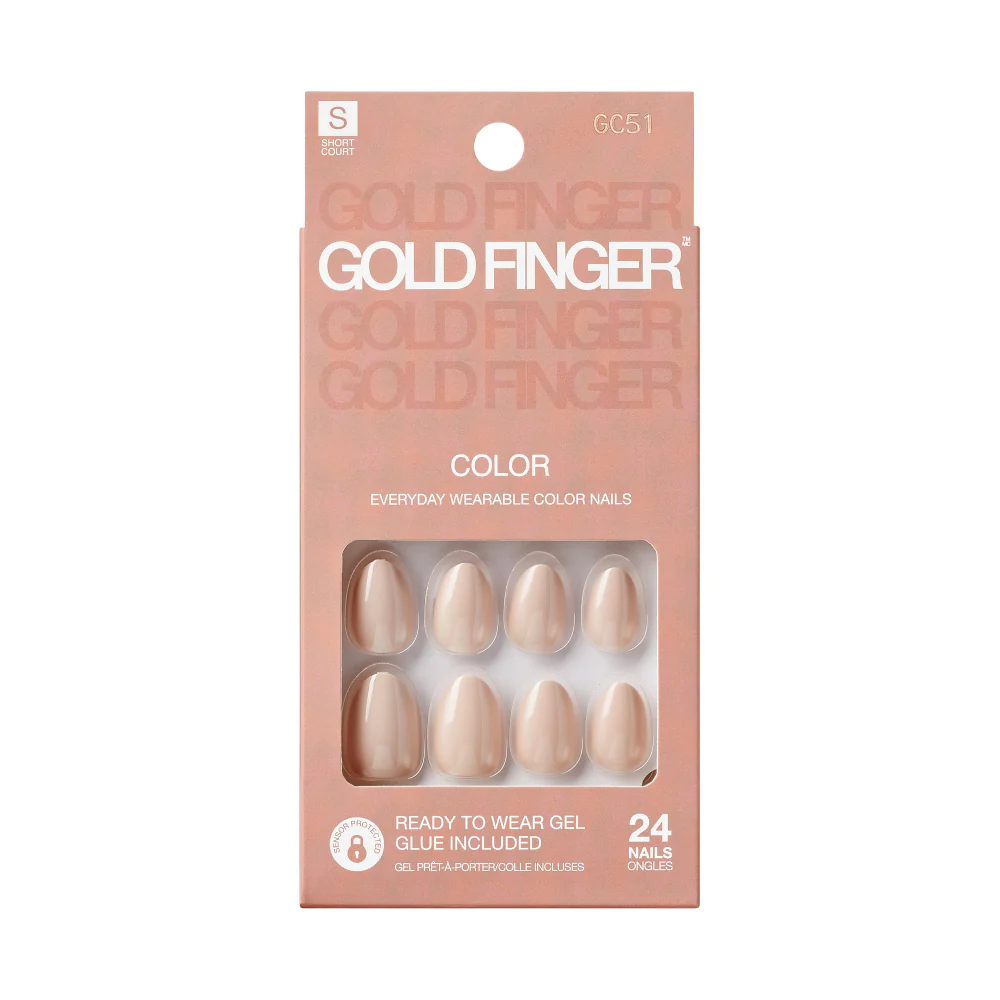 Gold Finger Solid Color Press On Nails Kit – Long Lasting Glue-On Fake Nails Set - Image 59