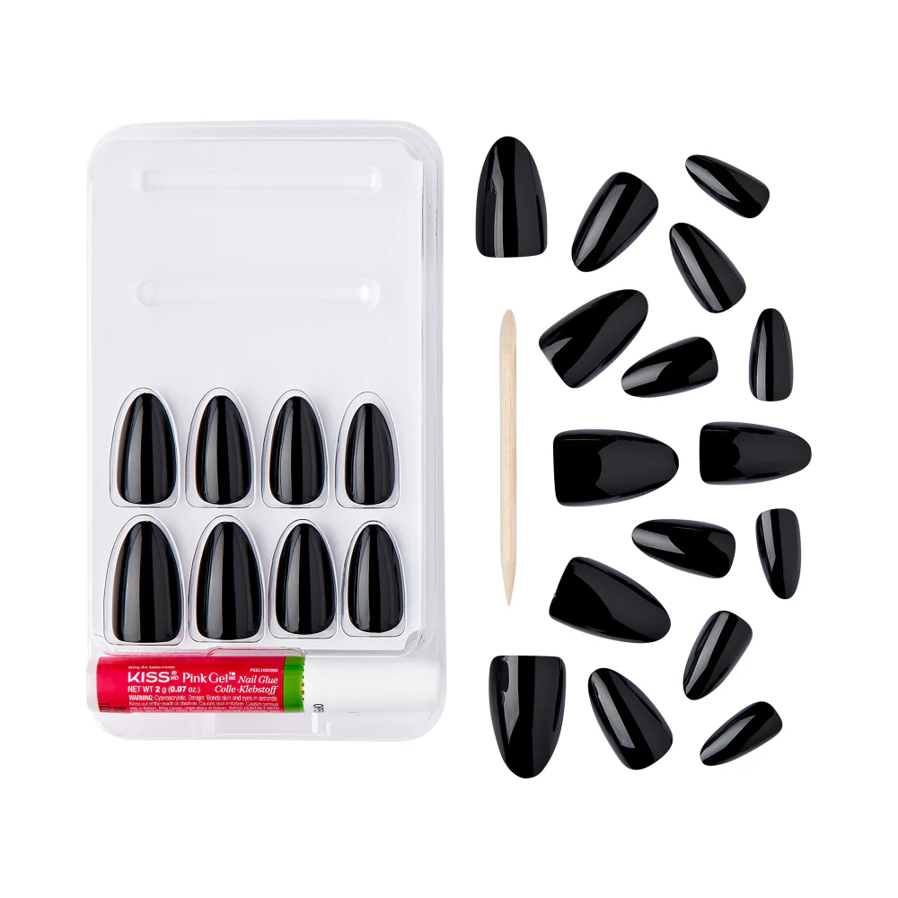 Gold Finger Solid Color Press On Nails Kit – Long Lasting Glue-On Fake Nails Set - Image 63