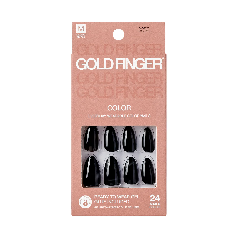 Gold Finger Solid Color Press On Nails Kit – Long Lasting Glue-On Fake Nails Set - Image 65