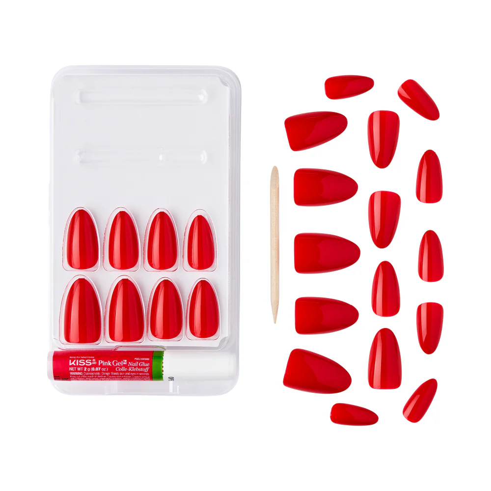 Gold Finger Solid Color Press On Nails Kit – Long Lasting Glue-On Fake Nails Set - Image 69