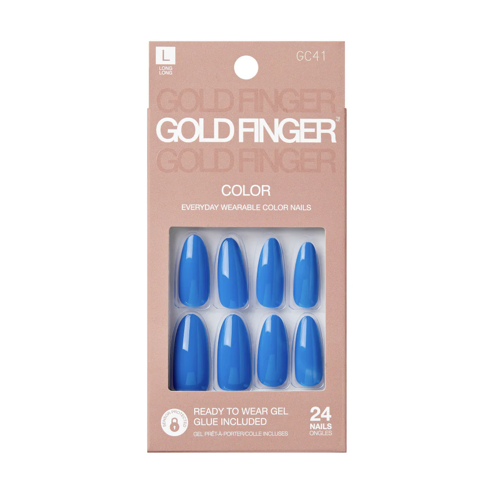 Gold Finger Solid Color Press On Nails Kit – Long Lasting Glue-On Fake Nails Set - Image 7