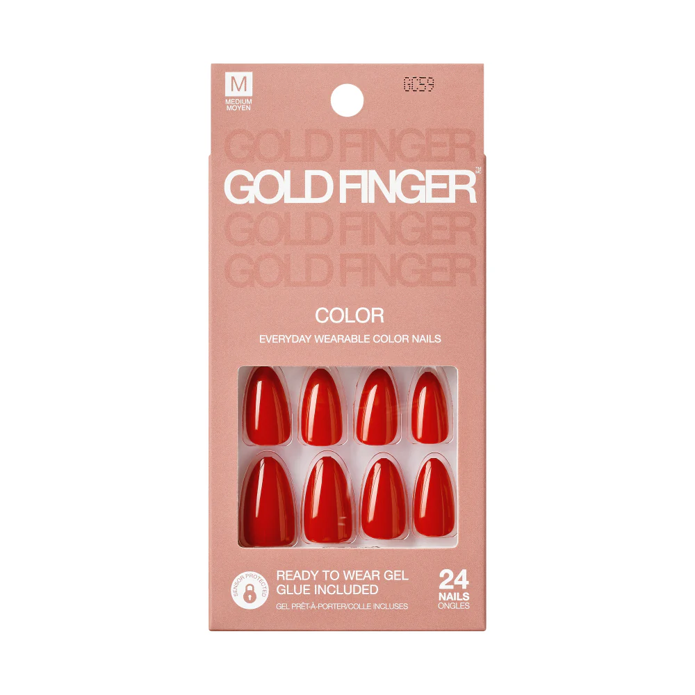 Gold Finger Solid Color Press On Nails Kit – Long Lasting Glue-On Fake Nails Set - Image 71