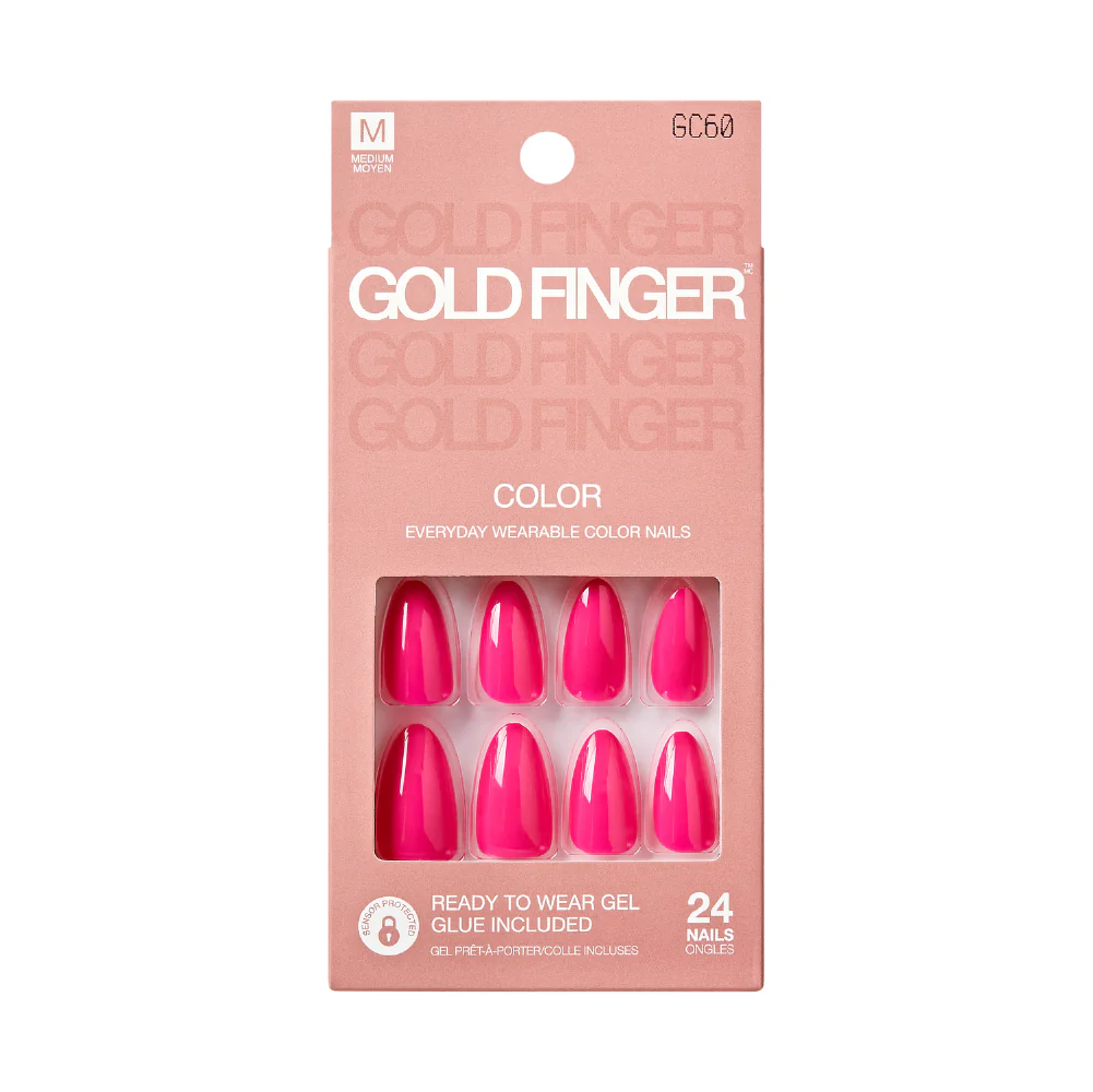 Gold Finger Solid Color Press On Nails Kit – Long Lasting Glue-On Fake Nails Set - Image 78